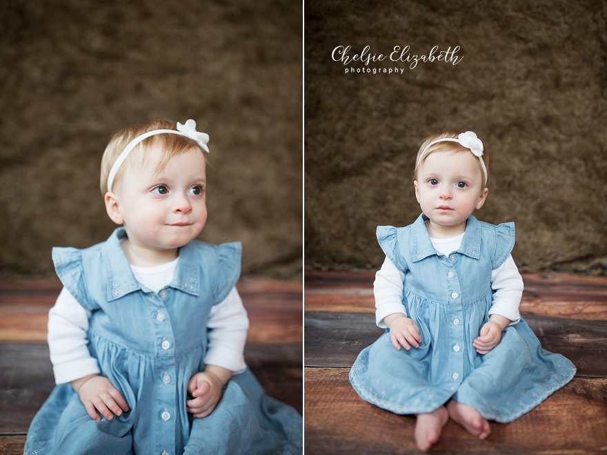 1 year old girl photo session at home