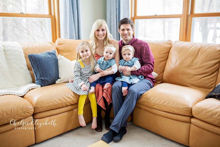 family portrait at home in Brainerd, MN