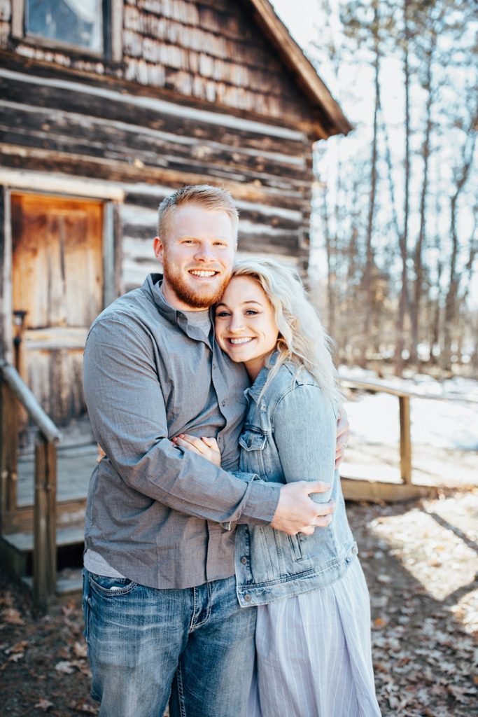 husband and wife portrait in crosslake, mn