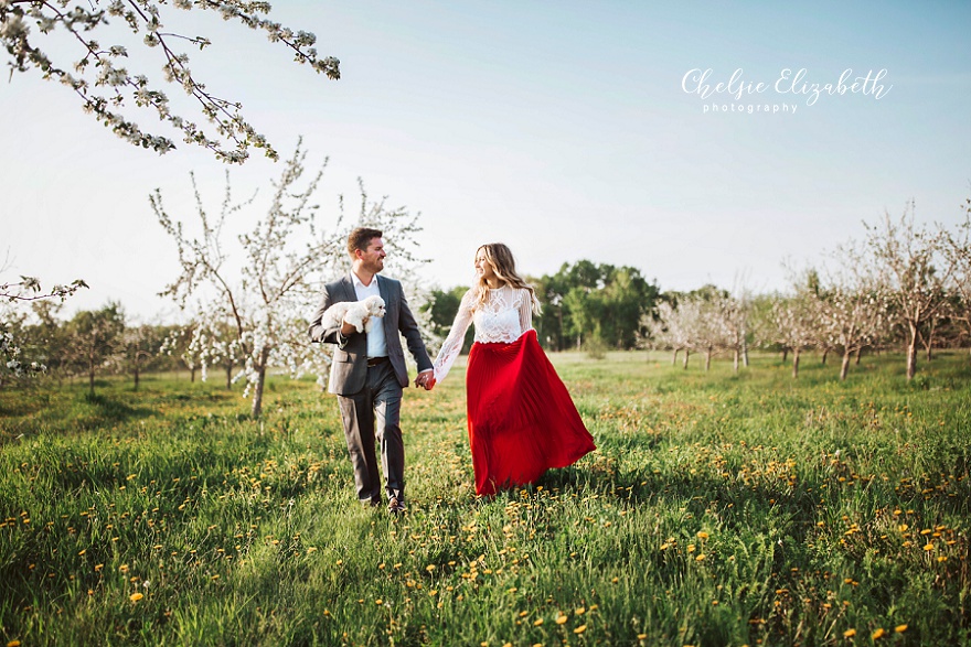 Engagement Photos in Orchard