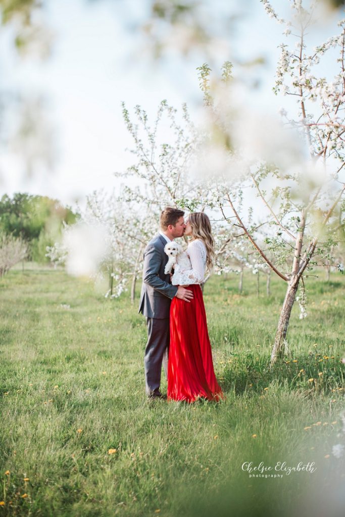 in love at an apple orchard