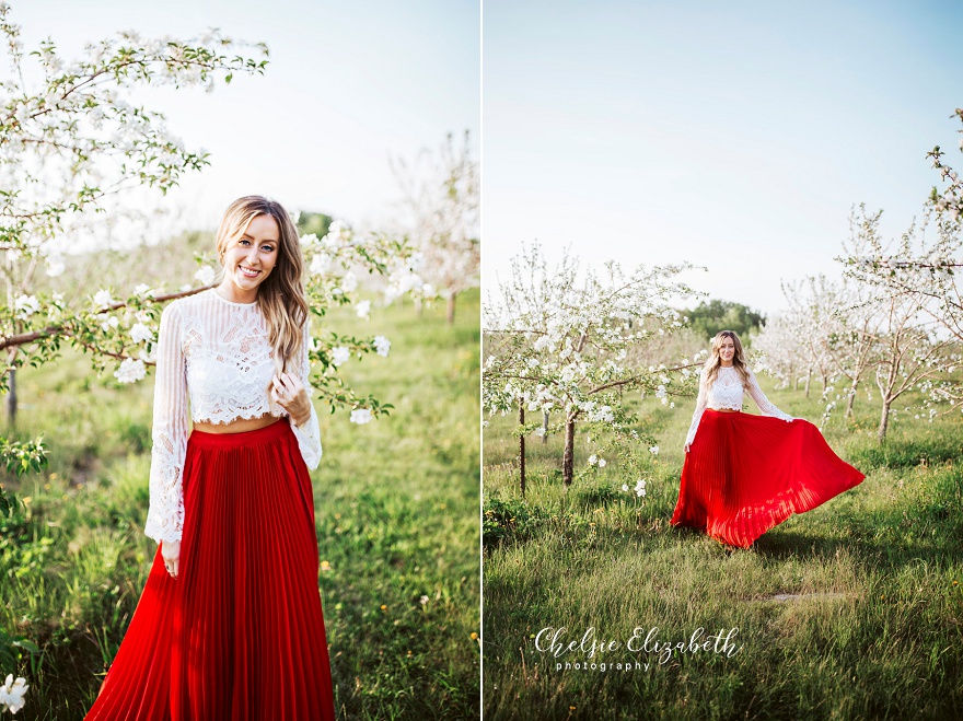 portrait in an apple orchard