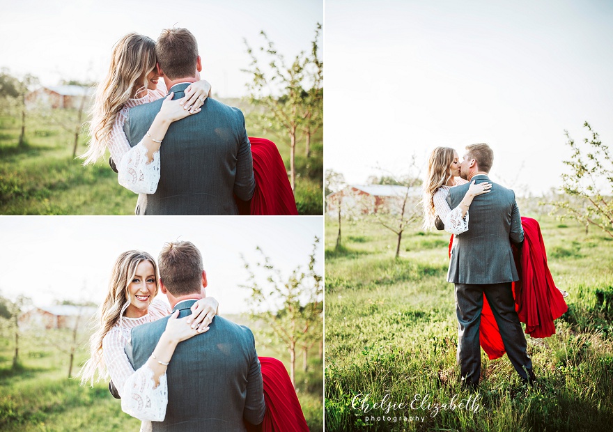 engagement session at apple orchard