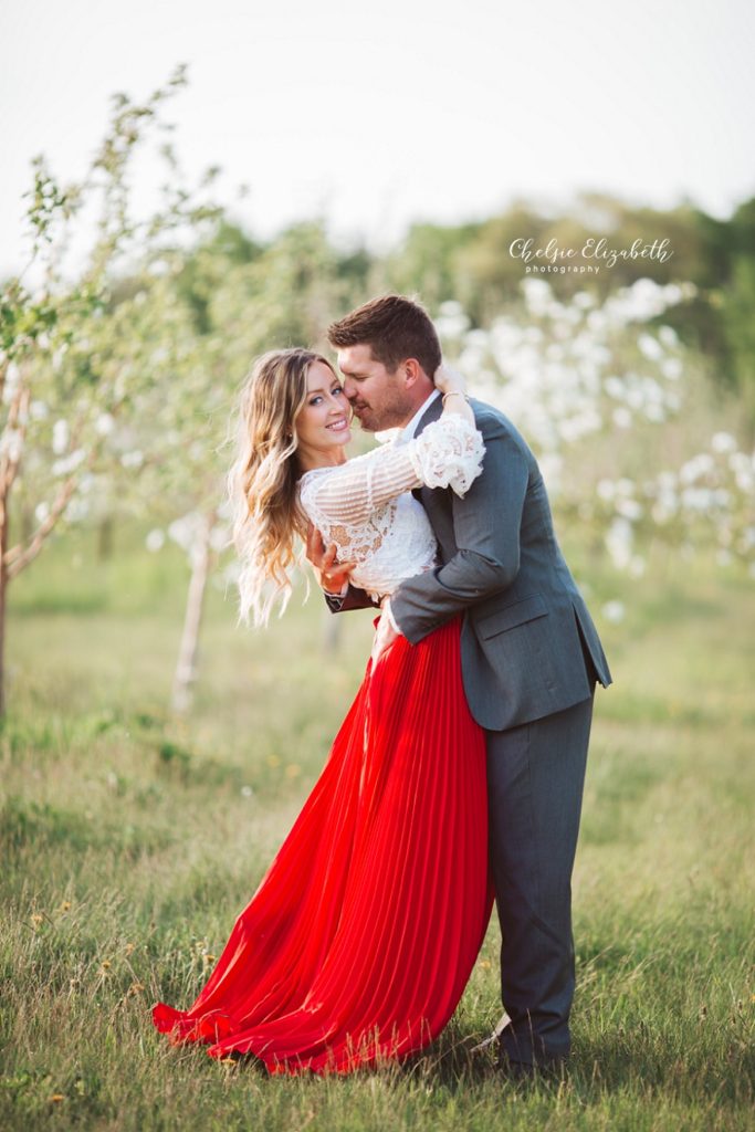 happy couple at an engagement session