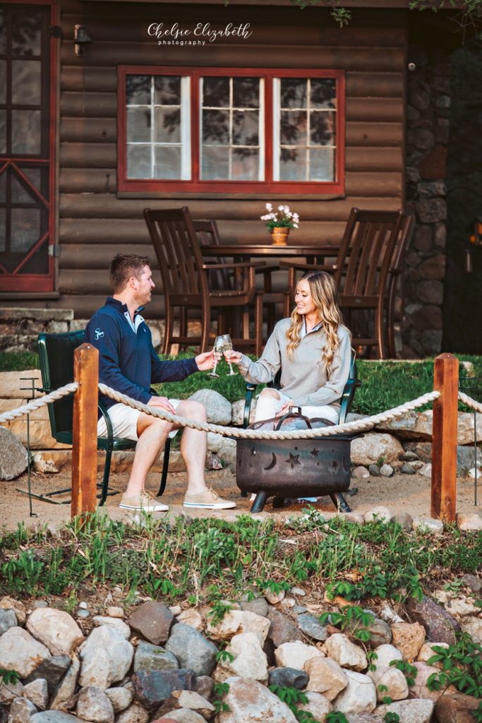 toasting at a fire pit