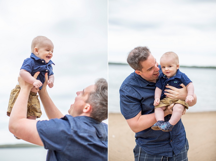 father and son photo on the beach