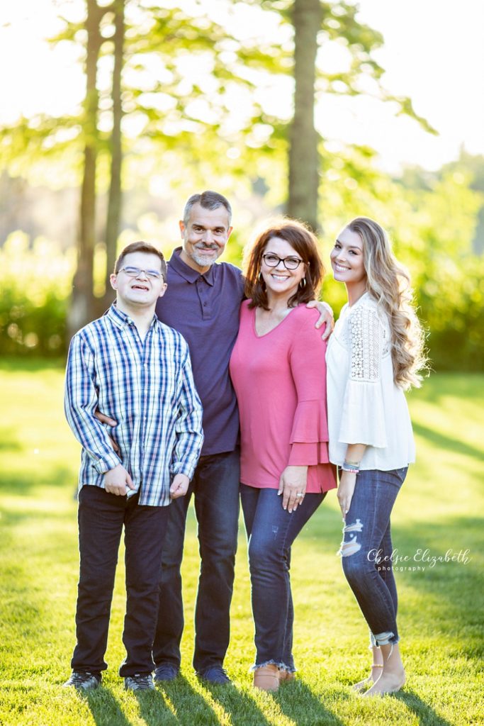 Beautiful Family of 4 outdoor portrait