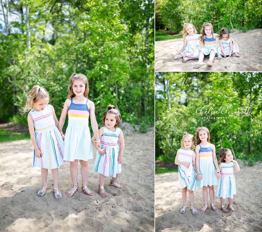 sisters and sundresses on the beach