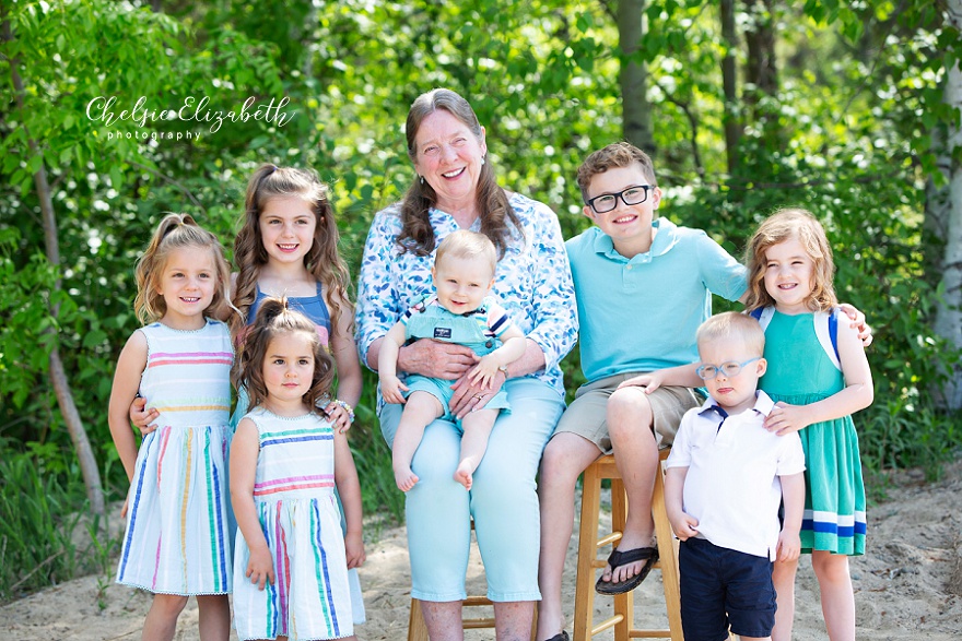 Grandma and grandkids portrait