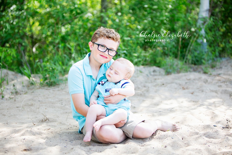 brothers on the beach