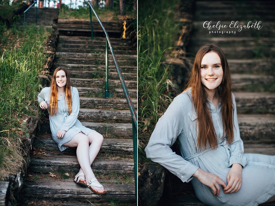 Senior Portrait on Staircase