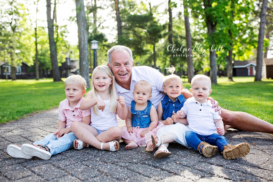 grandpa and small grandchildren