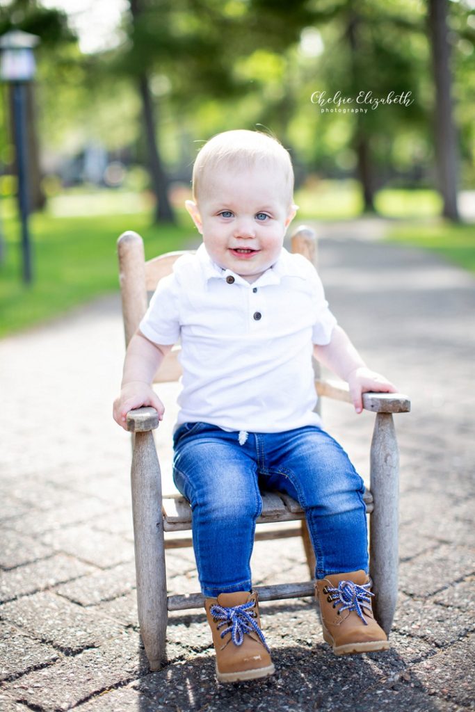 little boy in a chair