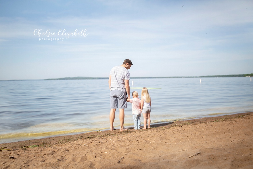 dad and children on gull lake mn