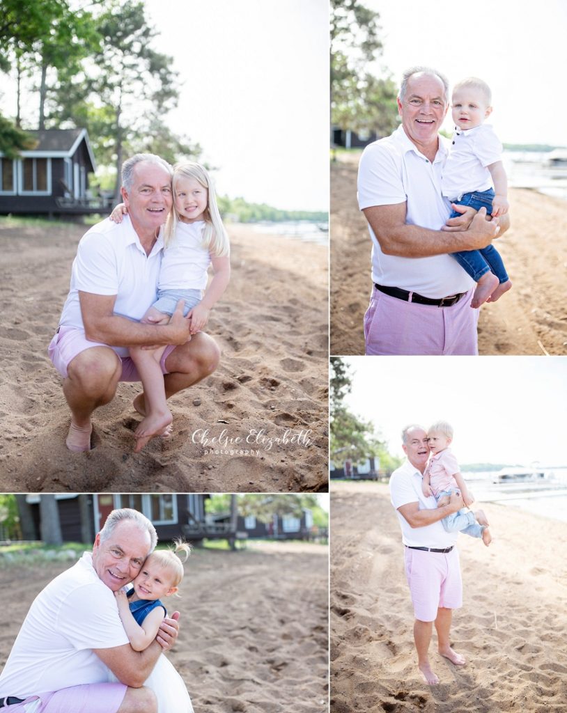 grandpa and grandchildren on gull lake