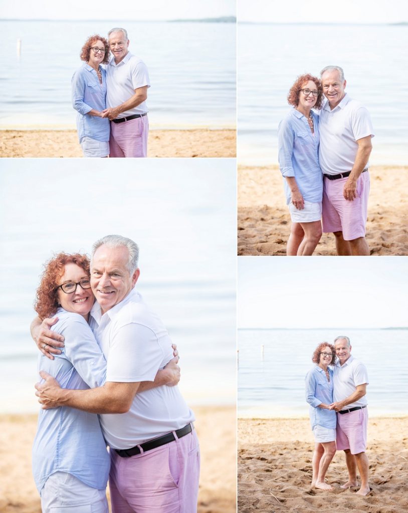 couple on gull lake beach in Minnesota