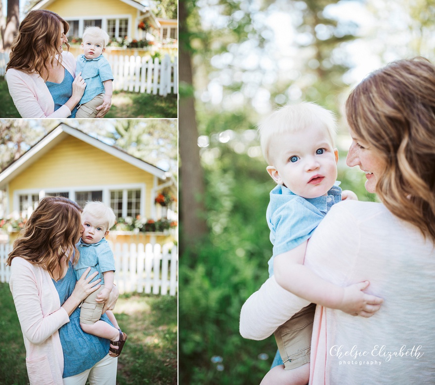 son and mom loving portrait