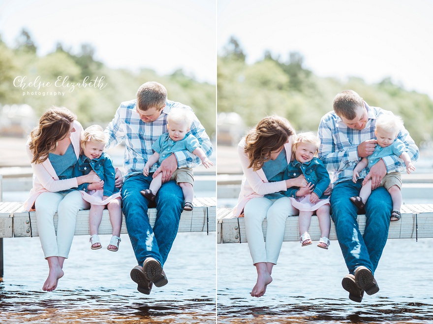 family of 4 on dock