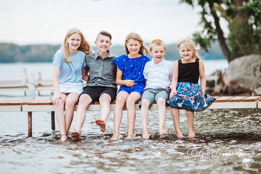 grandchildren on dock