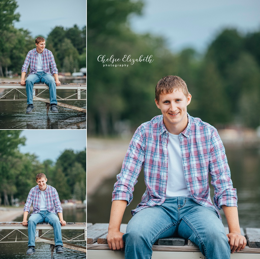 senior photo on a dock