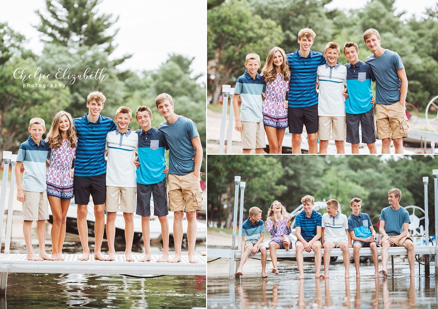 family photos on a dock