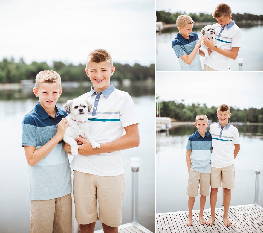 brothers with a dog photo