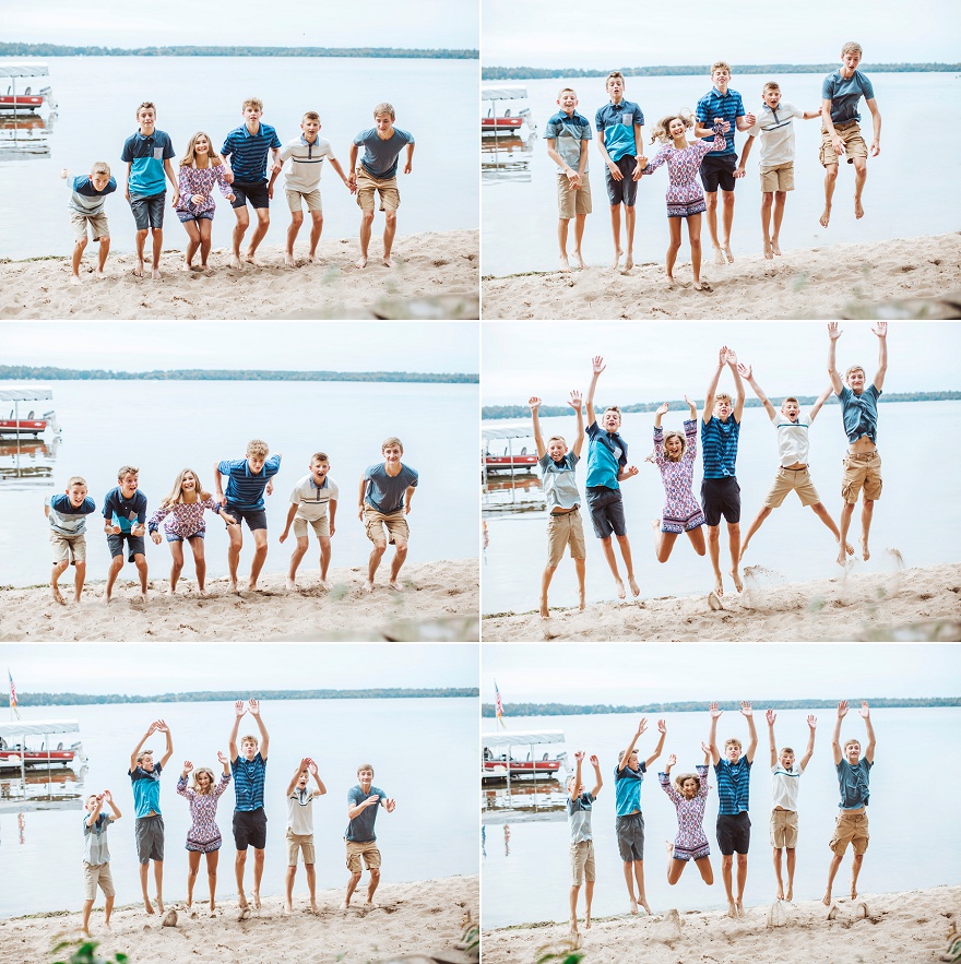 cousins having fun on the beach