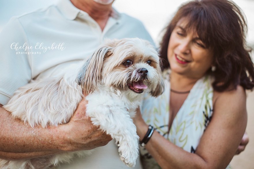 family with dog portrait