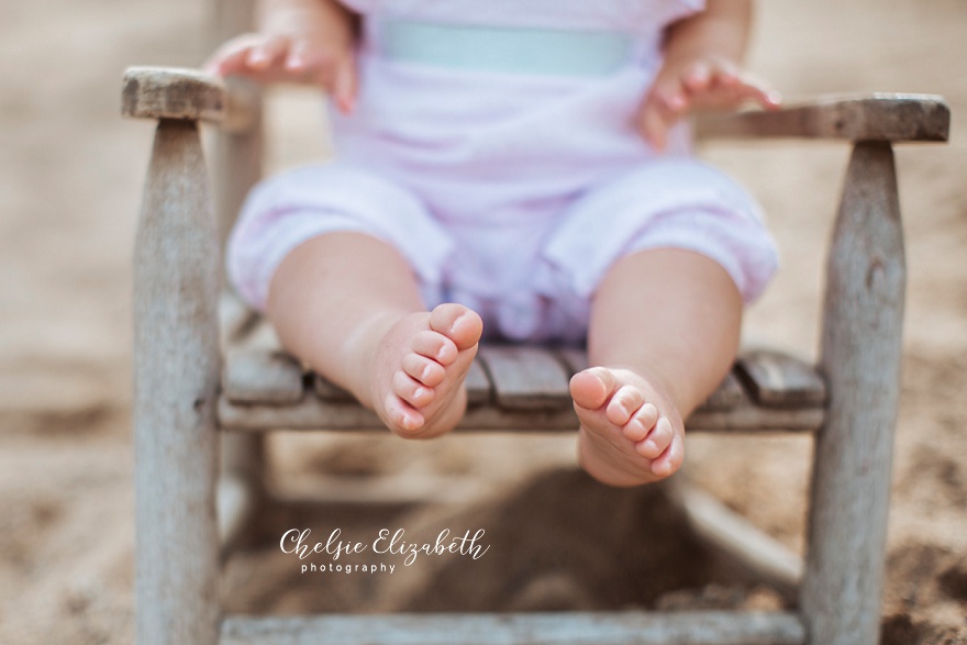 baby toes on beach in gull lake