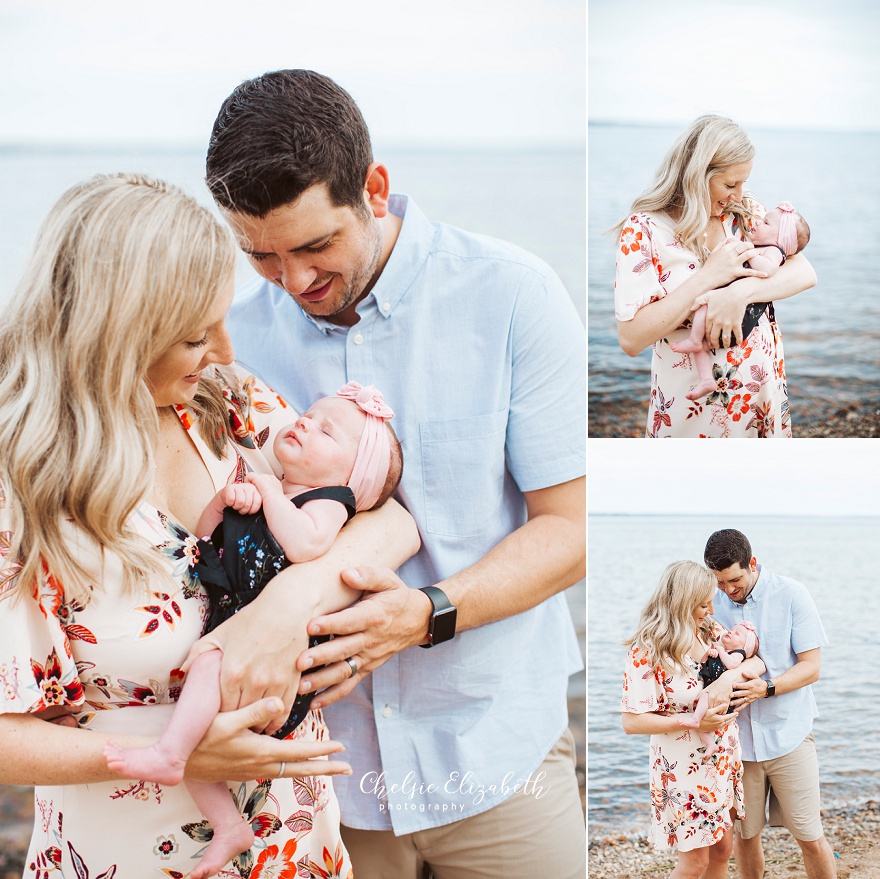 family and new baby beach photo session