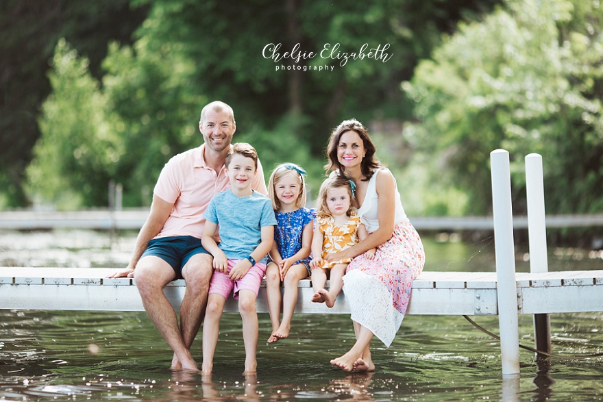 family photo on dock in nisswa mn