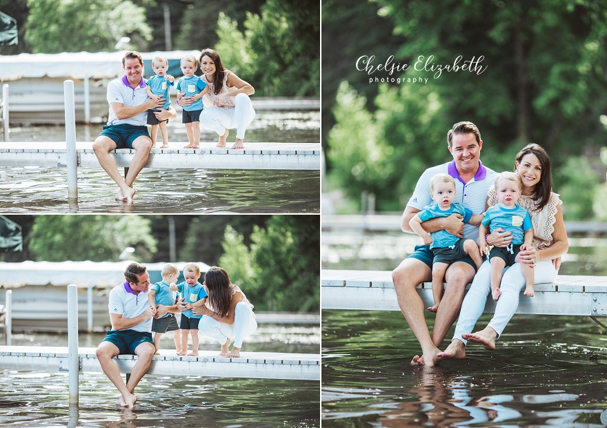 family photo on dock on Gull lake