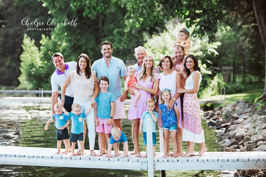 family photo on dock on Gull lake