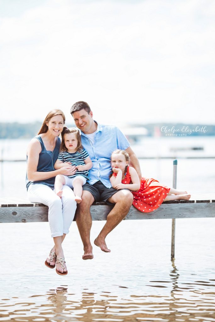 Family photo on dock in breezy point