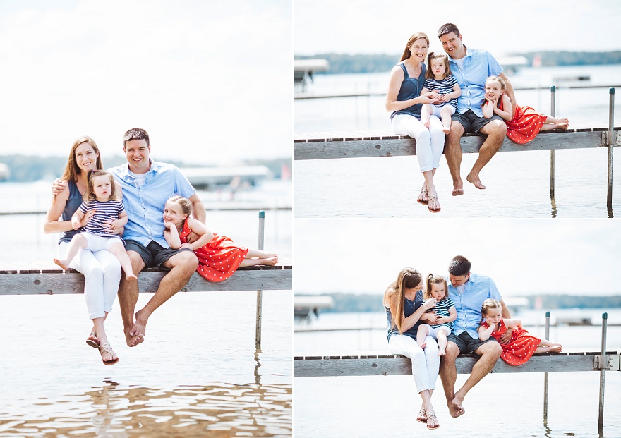 Family photo on dock in breezy point