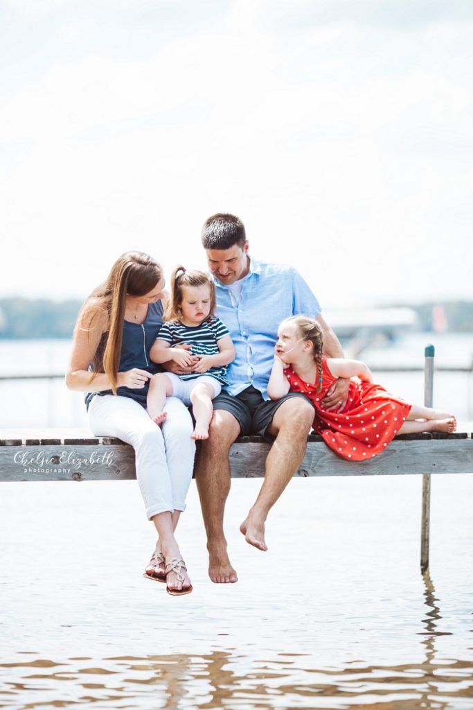 Family photo on dock in breezy point