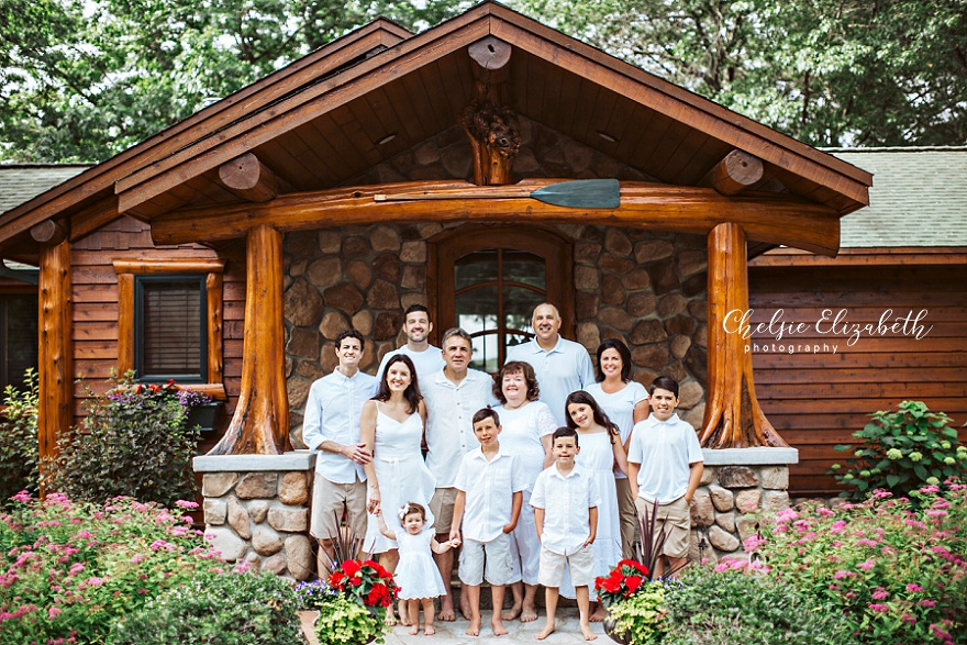 family on the front step in Crosslake