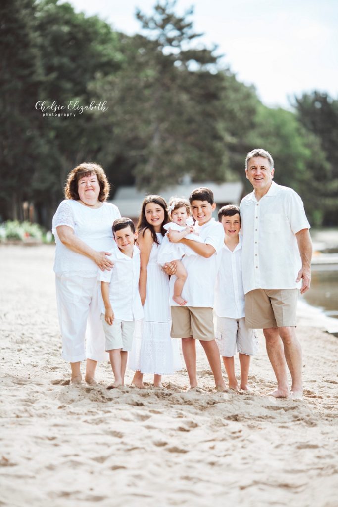 beach portrait of family