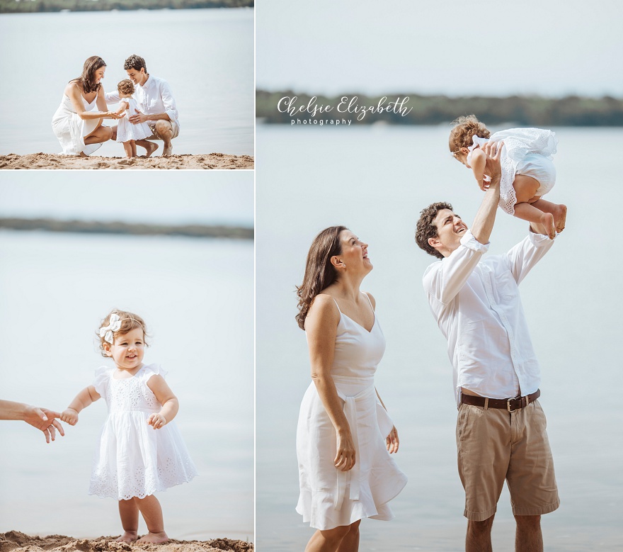 beach portrait of family