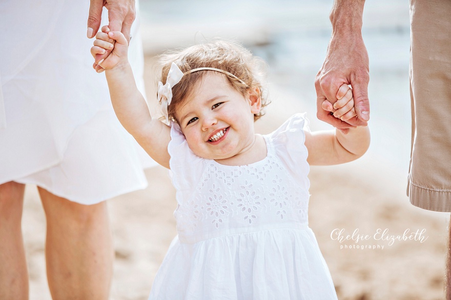 1 year old girl beach portrait