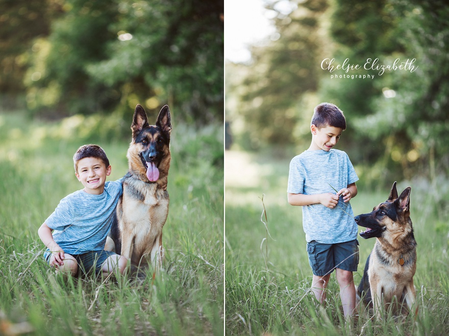 young boy and dog