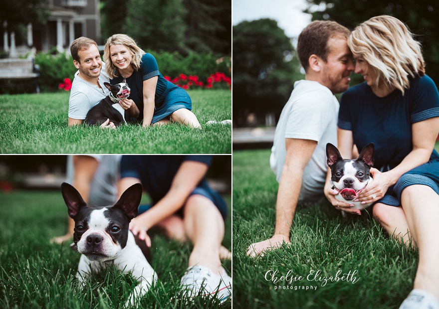 Couple wtih Boston Terrier