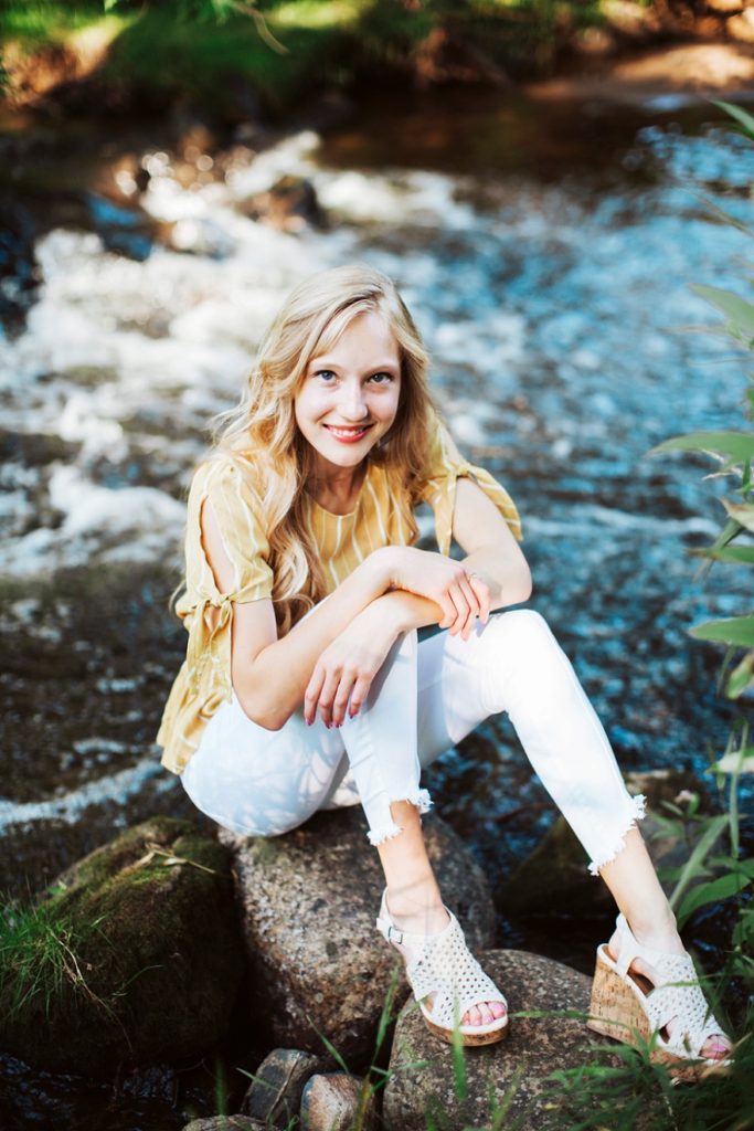 Senior Photo of Girl in a creek