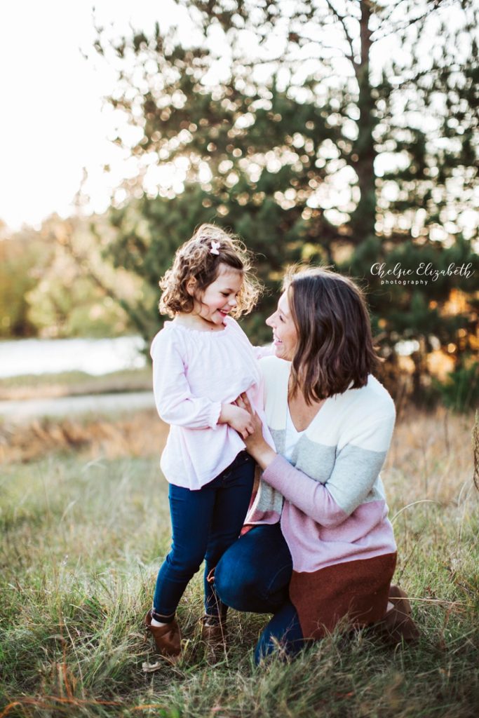 mom and daughter fall portrait