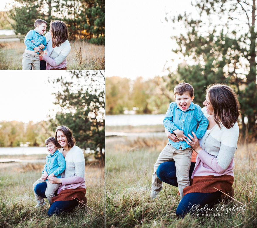 mom and son laughing