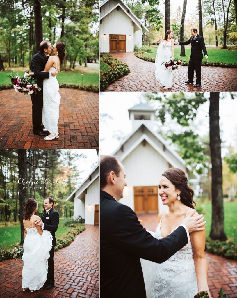 bride and groom first look