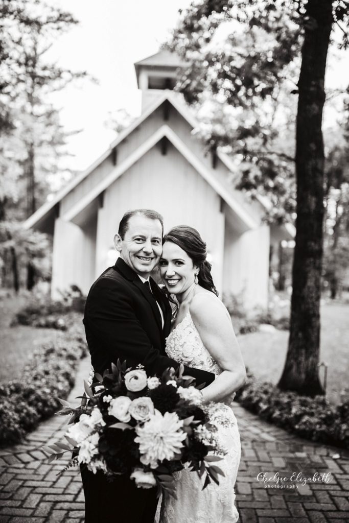 black and white bridal portrait