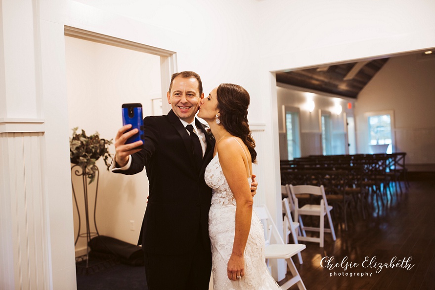 bride and groom selfie