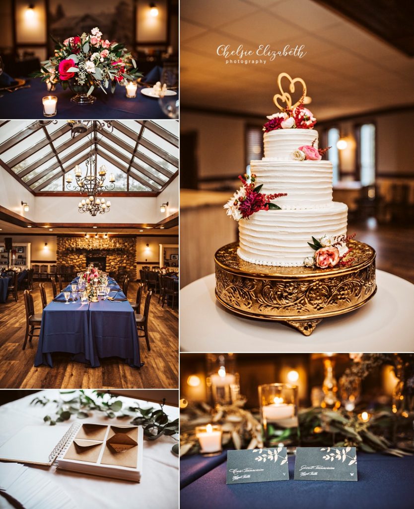 reception details in Heritage Room at Grand View Lodge