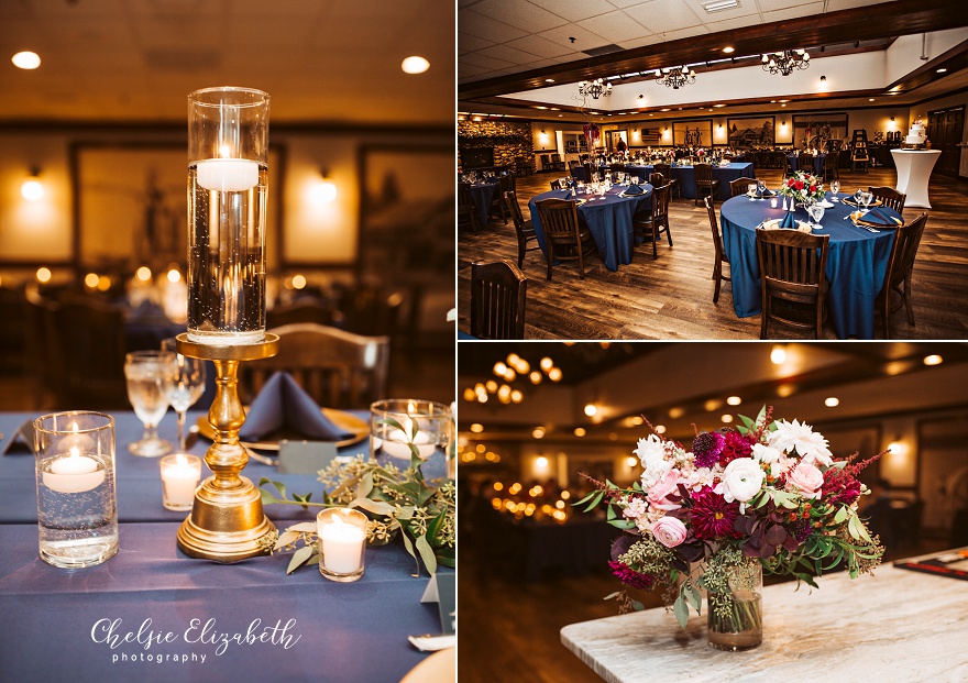 reception details in Heritage Room at Grand View Lodge